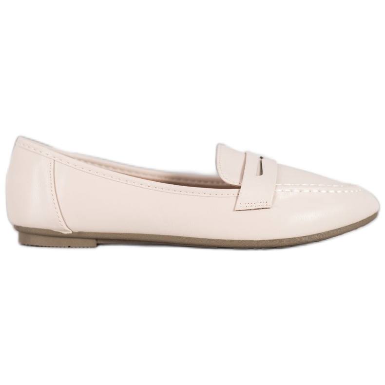 Diamantique Beige loafers med ekoläder