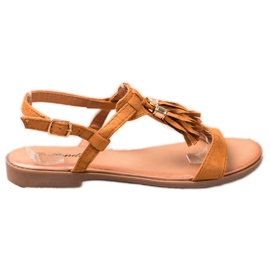 Renda Sandaler med fransar brun