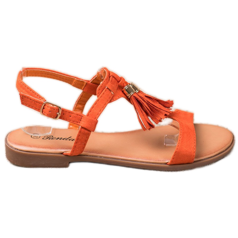 Renda Sandaler med fransar orange