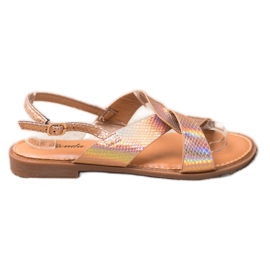 Renda Sandaler med Holo -effekt gyllene