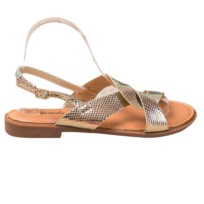 Renda Sandaler med Holo -effekt gyllene