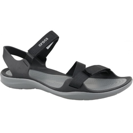 Crocs Swiftwater Webbing Sandal W 204804-001 svart grå