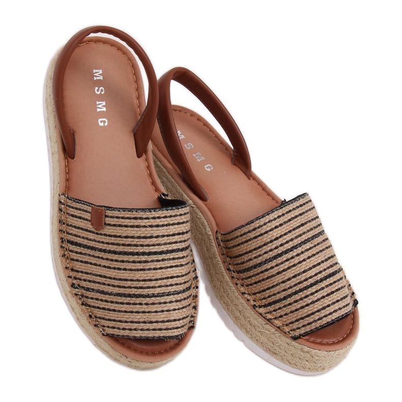 Svarta sandaler espadrilles WH935 Svart beige brun