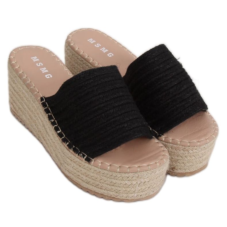 Svart Espadrilles på kilen LL909 Svart