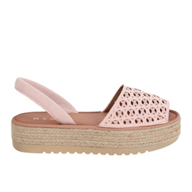 Sandaler, espadriller, rosa öppning WH931 Rosa