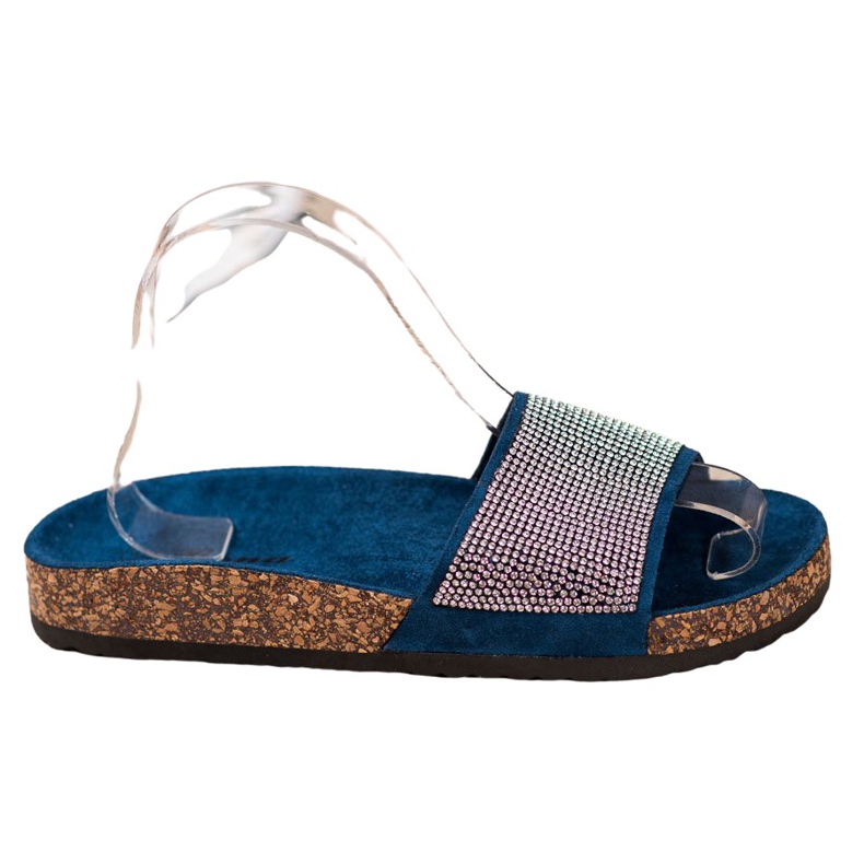 Bona Tofflor Med Cubic Zirconia blå