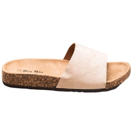 Nio Nio Klassiska tofflor på plattformen brun