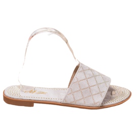 SHELOVET Eleganta mocka tofflor grå