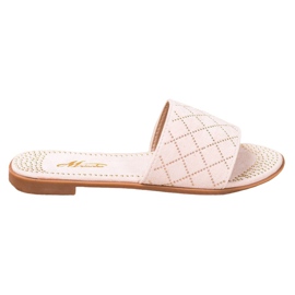 SHELOVET Eleganta mocka tofflor rosa