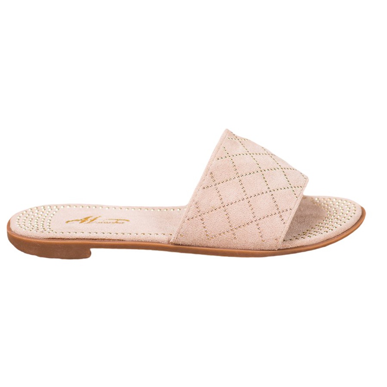 SHELOVET Eleganta mocka tofflor beige