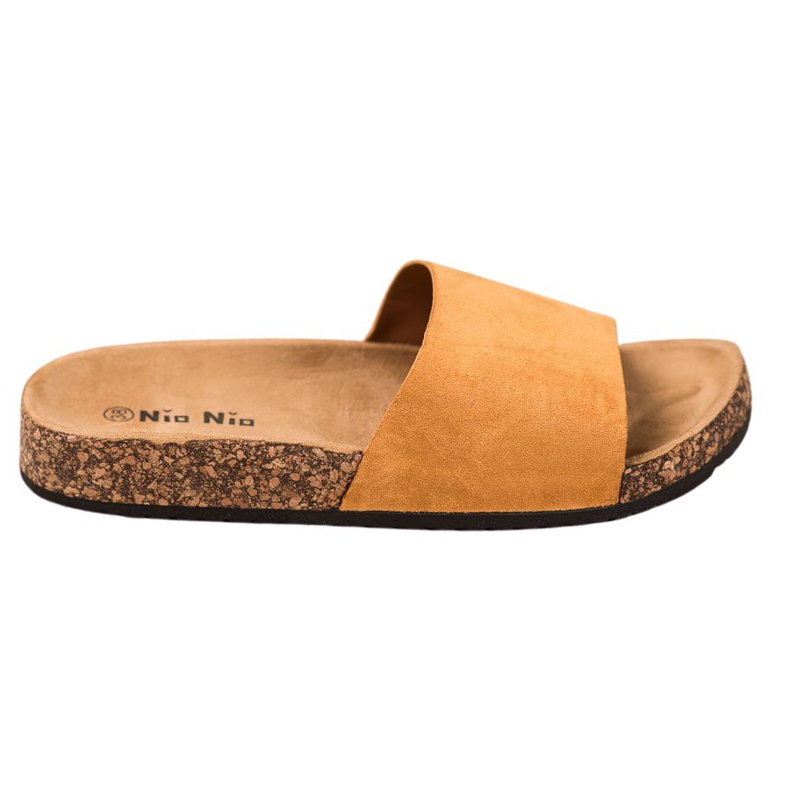 Nio Nio Klassiska tofflor på plattformen brun