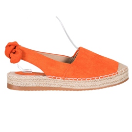 Nio Nio Espadrilles med en upptäckt klack orange