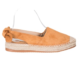 Nio Nio Espadrilles med en upptäckt klack brun