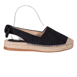 Nio Nio Espadrilles med en upptäckt klack svart