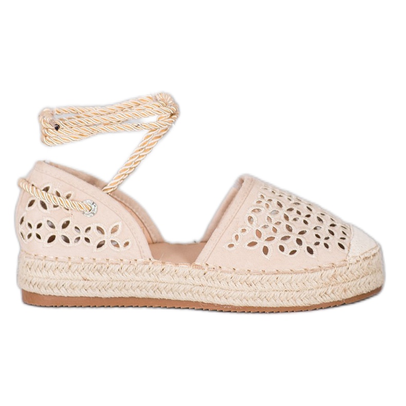 Bella Star Bundet Espadrilles på plattformen beige