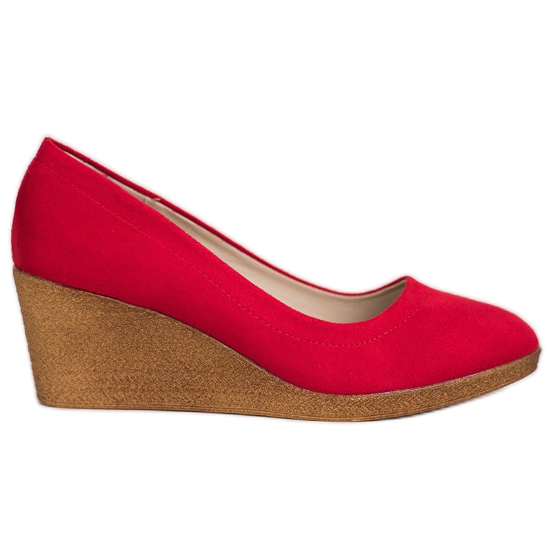 Goodin Mocka pumpar i mocka röd