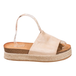 Renda Mocka tofflor på plattformen brun