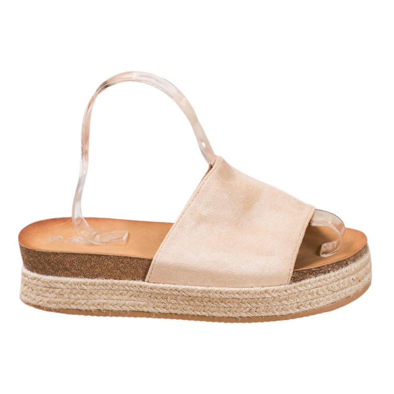 Renda Mocka tofflor på plattformen brun