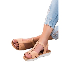 SHELOVET Beige textil sandaler