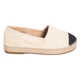 SHELOVET Fashionabla Espadriller på plattformen beige