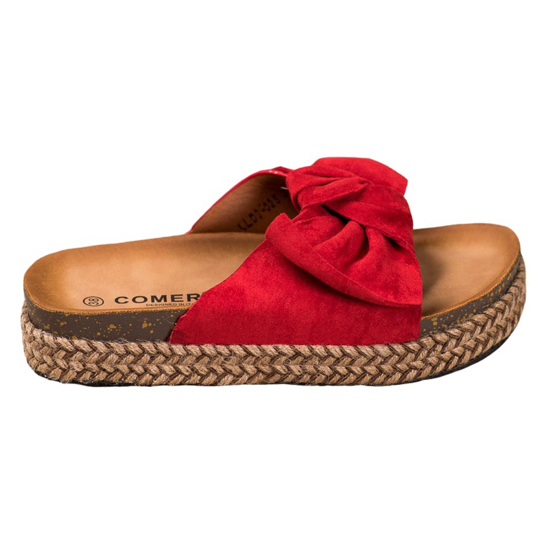 Comer Tofflor På En Hög Plattform röd