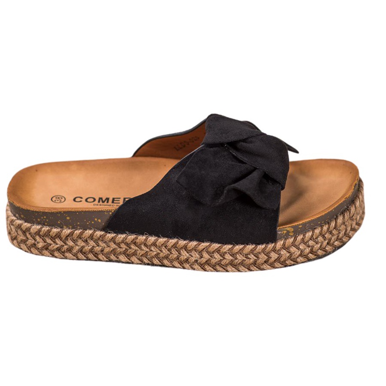 Comer Tofflor På En Hög Plattform svart