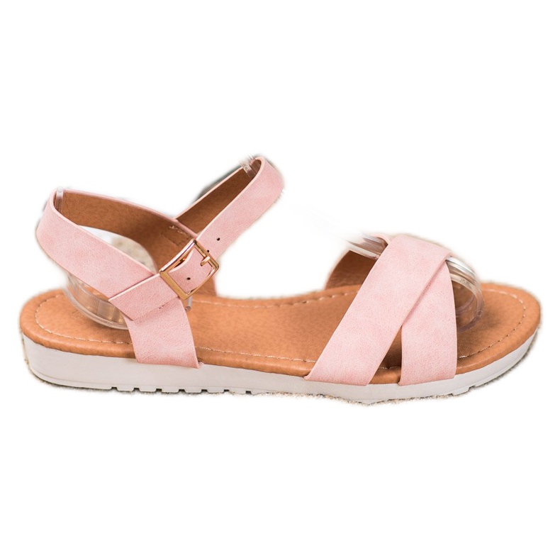 SHELOVET Bekväma textilsandaler rosa