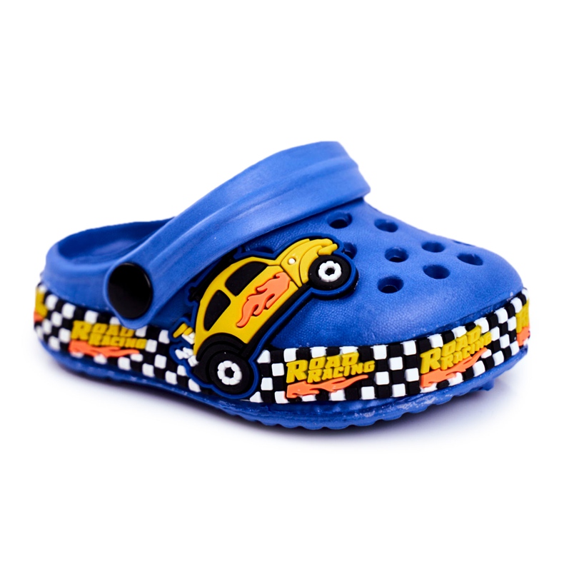 Giolan Barntofflor Foam Crocs Blue Road Racing blå gul