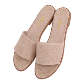 Beige tofflor för kvinnor Q-85 Aprikos