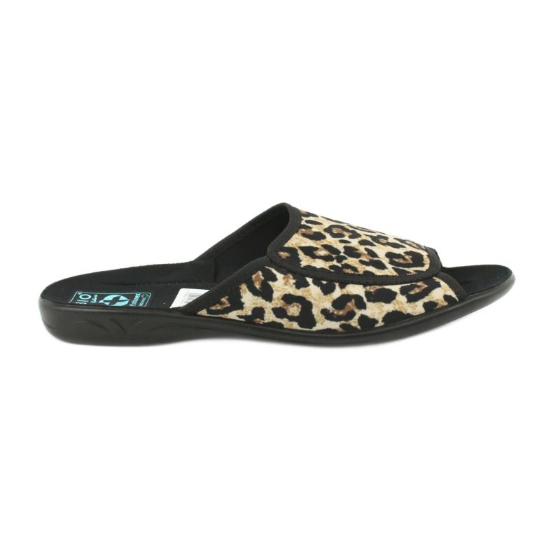 Adanex 13794 leopard tofflor för kvinnor beige brun svart