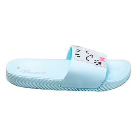 Bona Blå tofflor med applikation