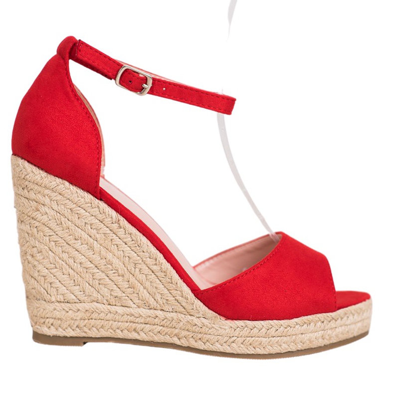 SHELOVET Röd Espadrilles på kilen