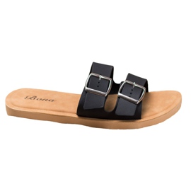 Bona Klassiska tofflor med spänne svart