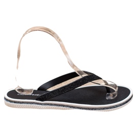 Bona Flip Flops Med Glitter svart