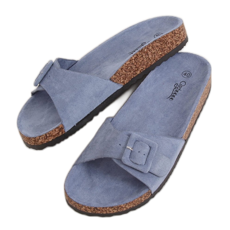 Blå G-5026 Tofflor i blå kork