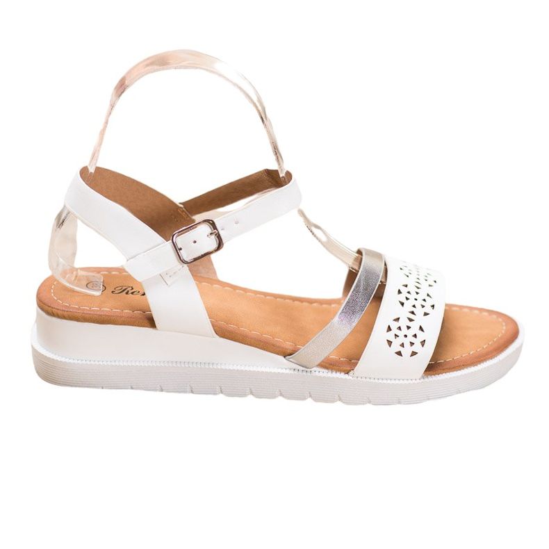 Renda Sandaler med kil och ekoläder vit