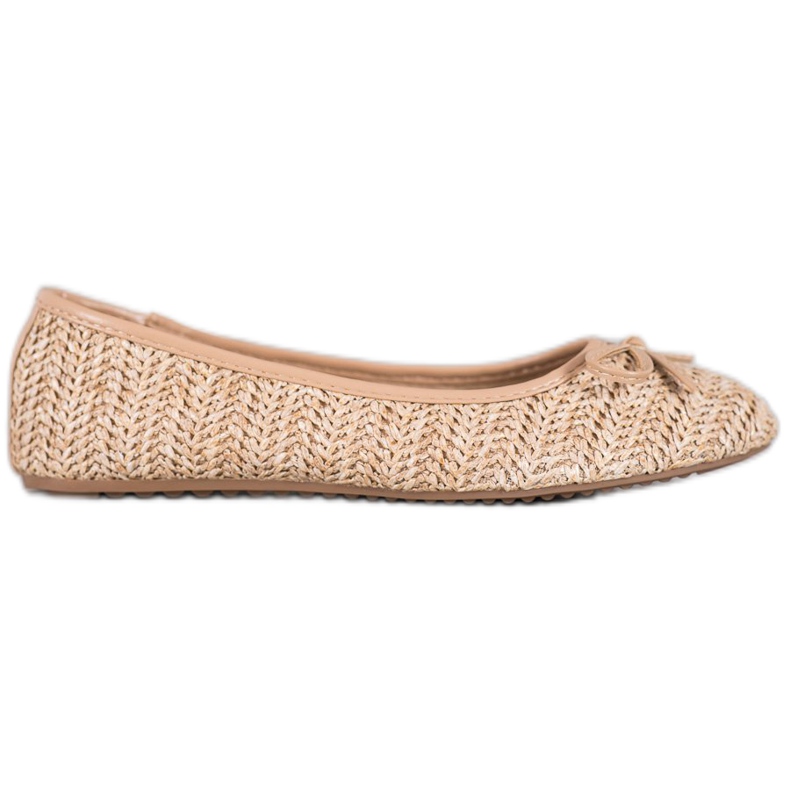 SHELOVET Flätad Ballerina Med En Rosett beige