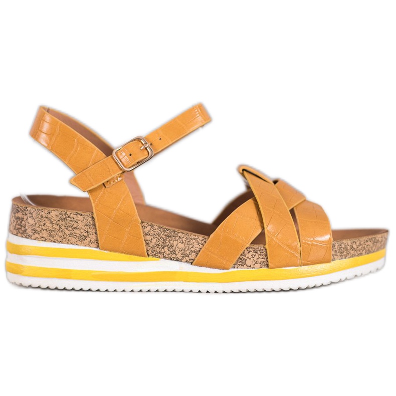 Comer Gula sandaler med ekoläder