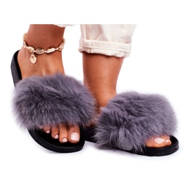 PS1 Tofflor för kvinnor med pälsgrå Belmondo