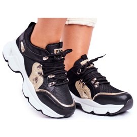 SEA Kvinnors sportskor svart guld Peking