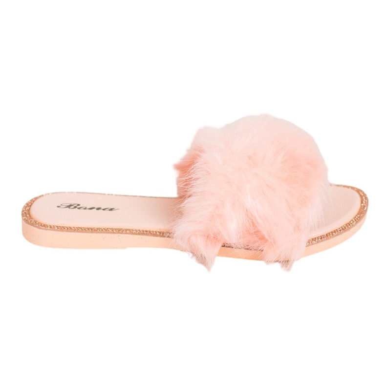 Bona Snygga tofflor med päls mångfärgad orange