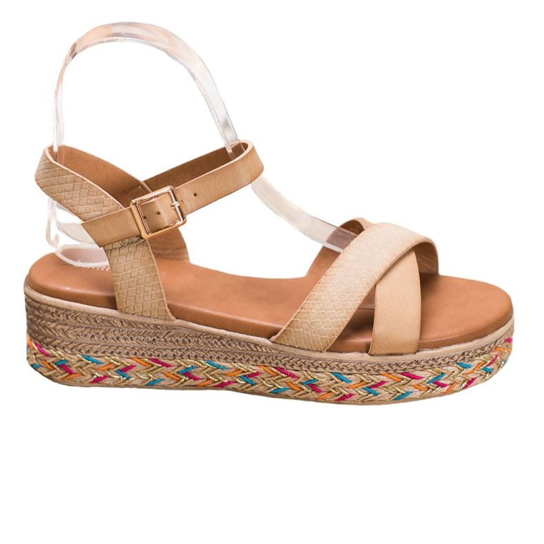 Small Swan Trendiga sandaler med ekoläder brun