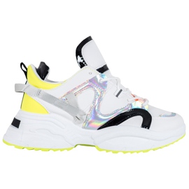 Weide Mode sneakers vit svart grå gul