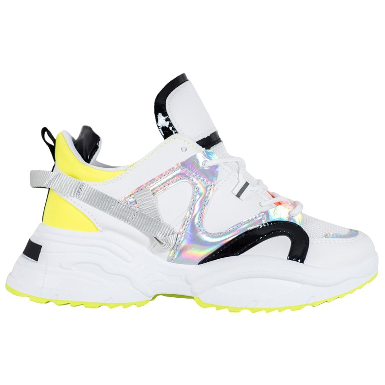 Weide Mode sneakers vit svart grå gul