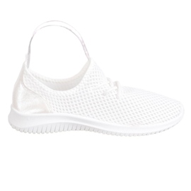 SHELOVET Knutna openwork -sneakers vit