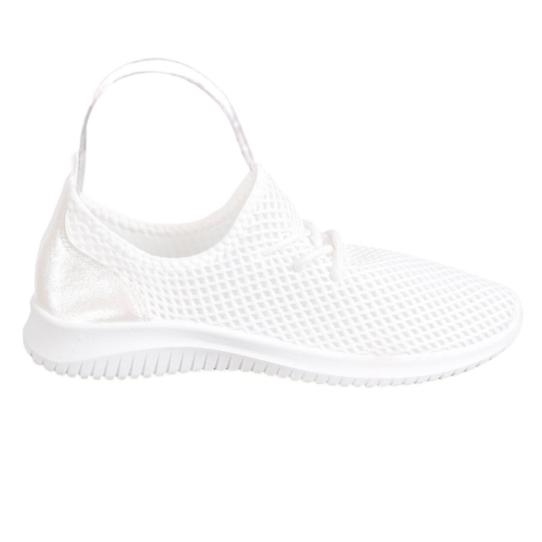 SHELOVET Knutna openwork -sneakers vit