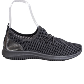 SHELOVET Knutna openwork -sneakers svart