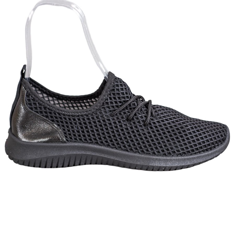 SHELOVET Knutna openwork -sneakers svart