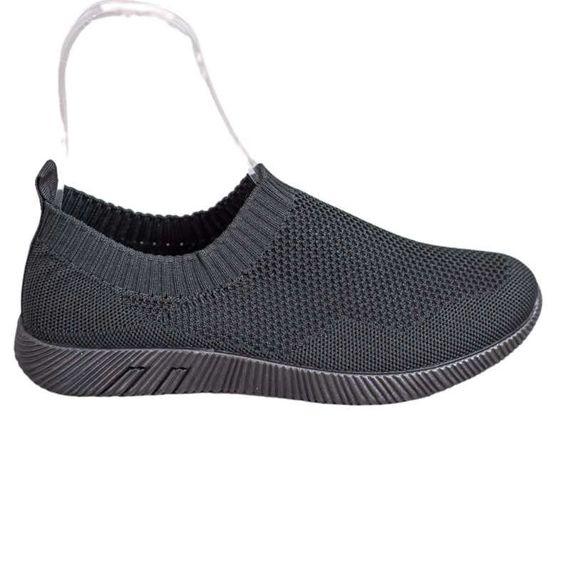 SHELOVET Bekväma Openwork Slipons svart