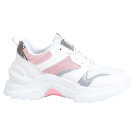 SHELOVET Snygga sneakers vit rosa grå